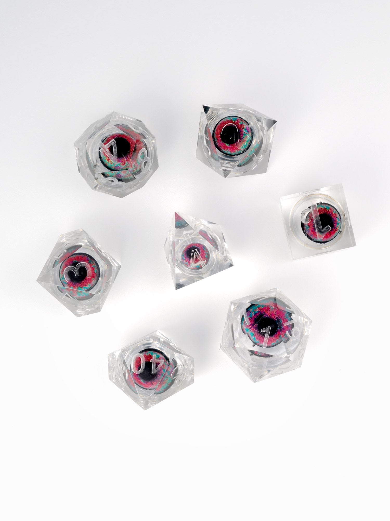 Goblin Eye 7pc Sharp Edge Liquid Core Dice Set Uninked